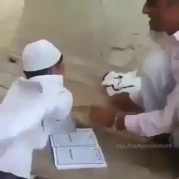 Boy beat with stick for error in reciting the Quran
