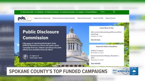 Here are the top funded campaigns for this year's midterm elections in Spokane County and Washington