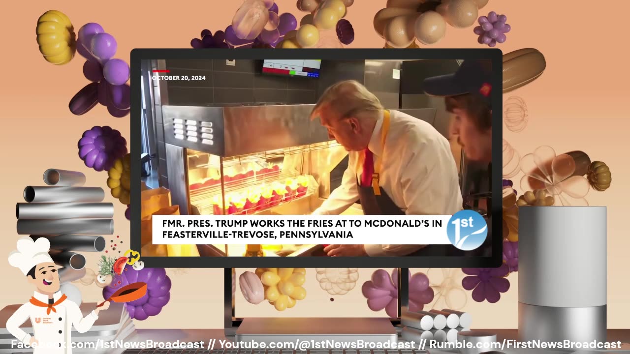 BREAKING NEWS: Professional Chef President Trump Cooks The Fries At Pennsylvania McDonald's