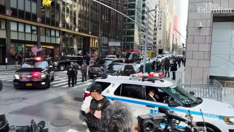 Donald Trump arrives in New York ahead of his appearance on Tuesday in a Manhattan court