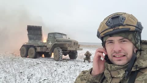 Ukrainian Rocket Artillery Brigade Working