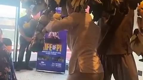 The hard work of the boys was shown by making a lion and presented it in front of everyone