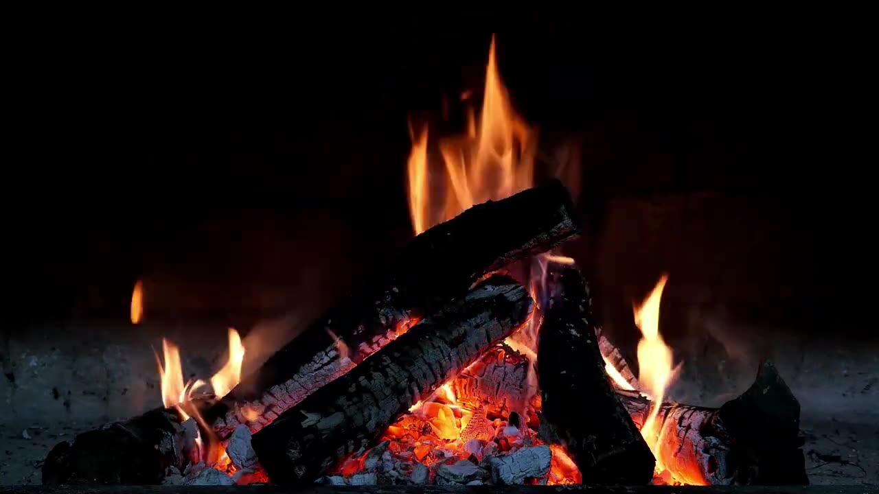 (No Sound) Campfire Digital Art TV/PC Screensaver Background