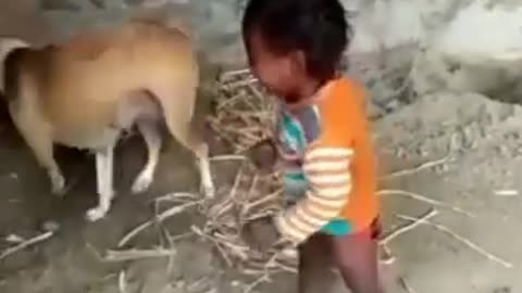 Baby playing ear