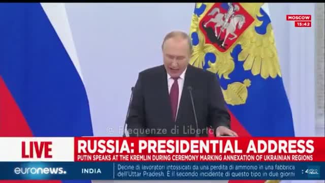 Discorso di Putin sull'annessione delle 4 nuove regioni del DonBass.