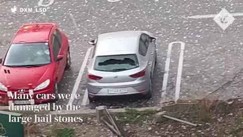 Giant hailstones kill toddler and injure 30 in Spain