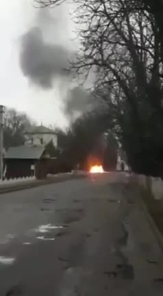 Self propelled gun being used from residential area Destroyed