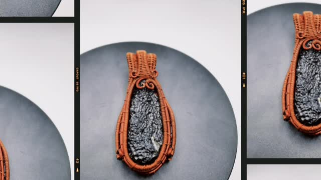 DIY Wirewave pendant: MOLDAVITE STONE
