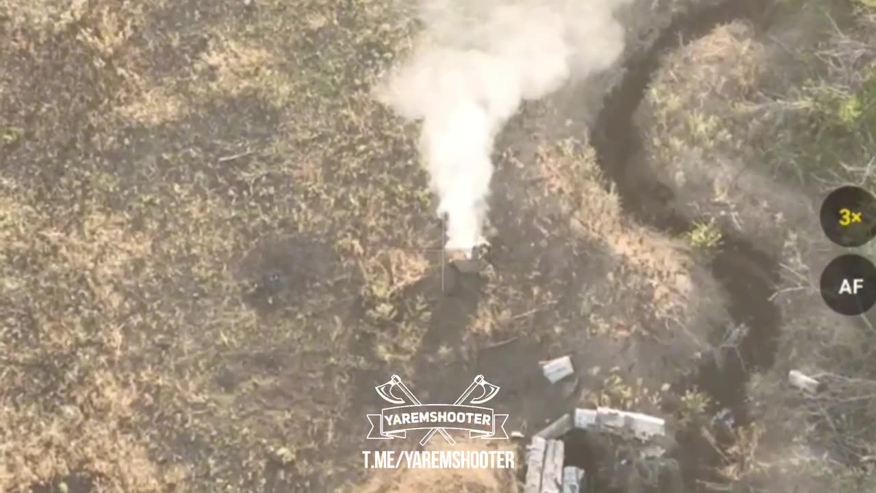 Drone Bomber Attacks a Ukrainian Militant