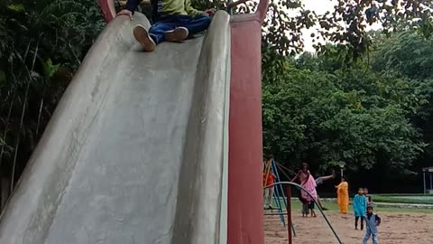 Small kids playing on ground so scarry