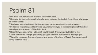 Psalm 81 Daily Devotion