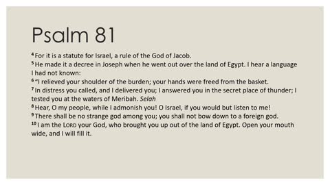 Psalm 81 Daily Devotion