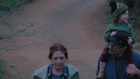 Family walking together in nature