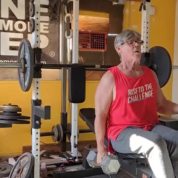 65 yr old SEATED DB CURLS 35lbx10r 🎥 MONDAY NOV 13th PRESSES / PULL-UPS