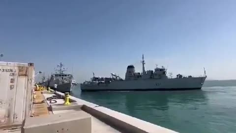 HMS Chiddingfold rammed HMS Bangor at the pier at the base in Bahrain