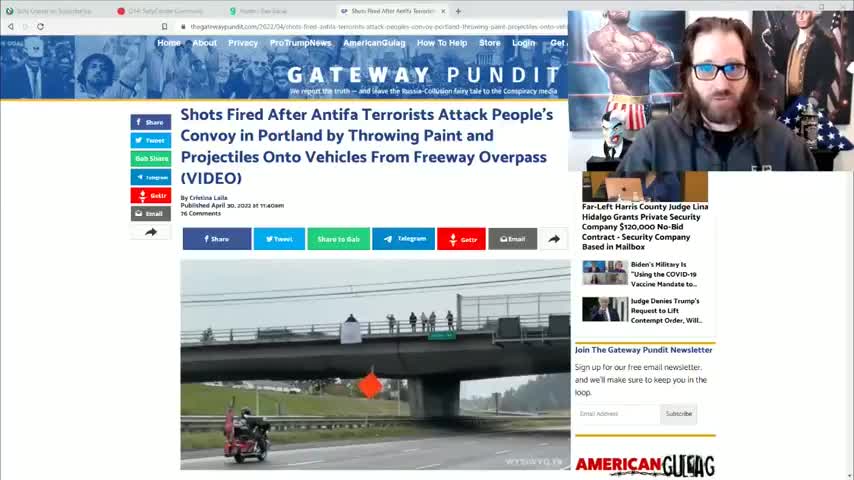 Trucker Convoy Shoots At Antifa Throwing Rocks At Them From Freeway Overpass-Salty Cracker