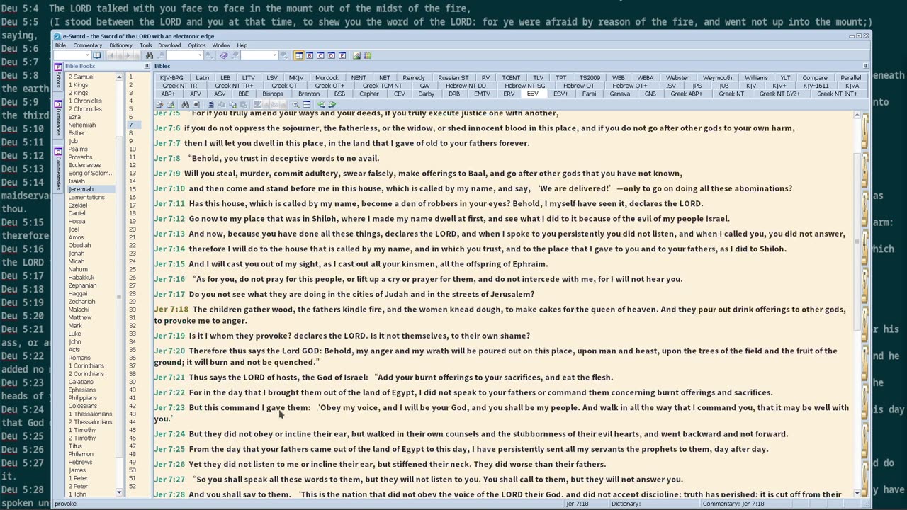 Jerimiah 7-18 and 2nd Samuel 9-3 verses of the two days 10-3-2023