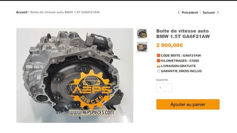 AEPSPIECES.COM - Boite de vitesse auto BMW 1.5T GA6F21AW