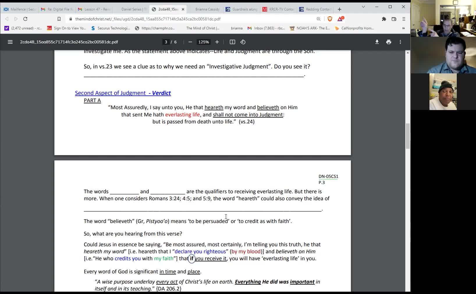 Daniel 5- Case Study #1, John 5:19-30