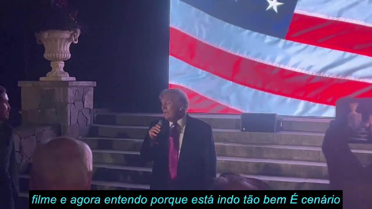 O presidente Trump parabeniza Jim Caviezel, Eduardo Verastegui e Tim Ballard...
