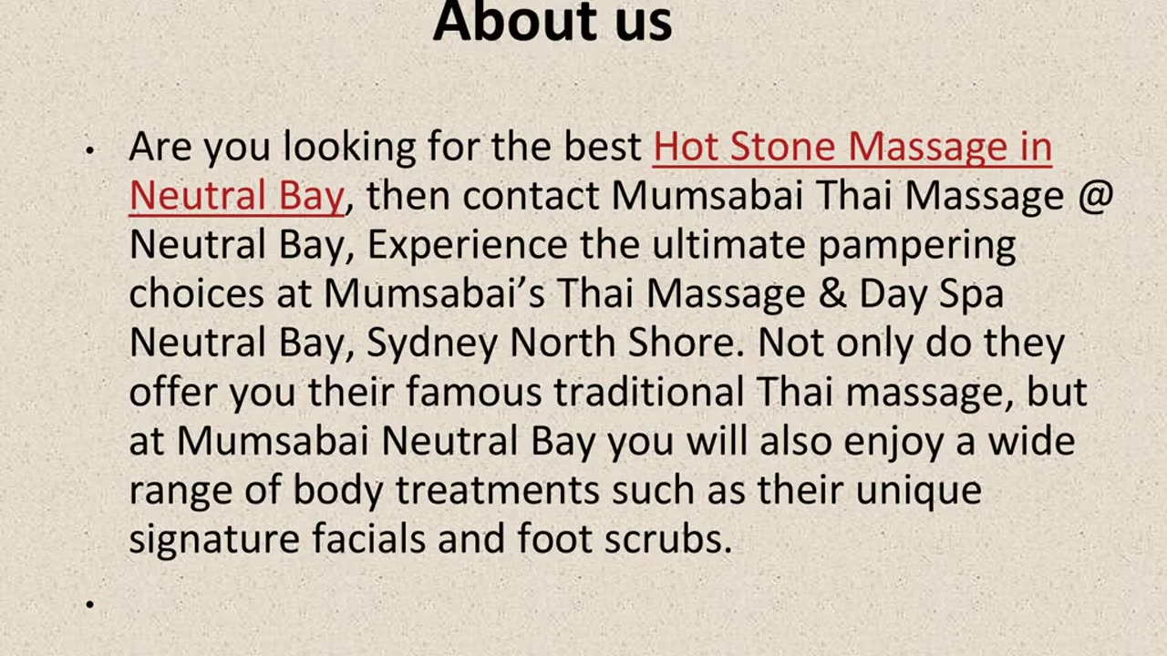 Get The Best Hot Stone Massage in Neutral Bay.