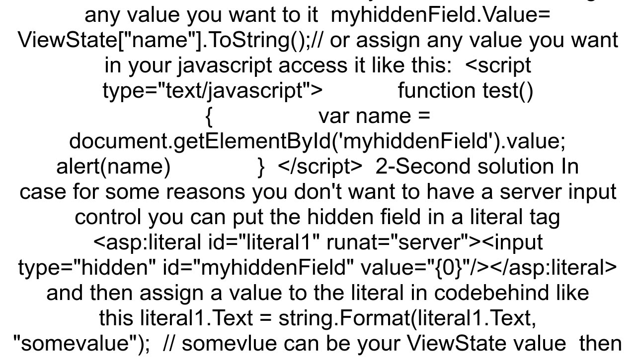 How to access viewstate using javascript