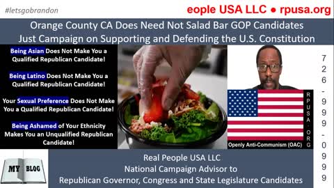 Orange County CA Does Need Not Salad Bar GOP Candidates...Just Use The Constitution