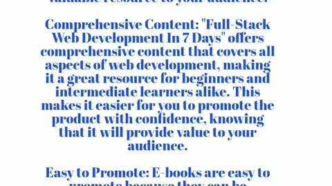 Full-Stack Web Development In 7 days Ebook