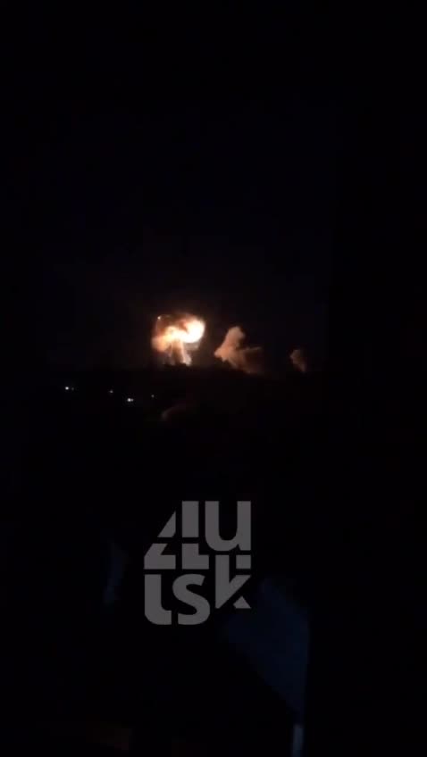 Moment of morning explosions in Lutsk