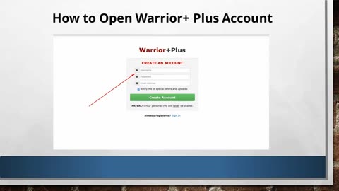 How to open warrior plus account