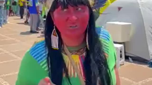 Indigenous woman protests election fraud in Brazil