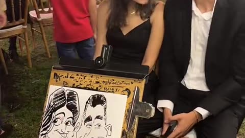 Cartoons at a wedding