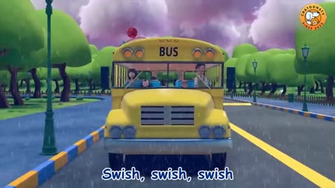 The wheels on the bus goes round and round #cartoon #kids #viraltiktok #kidsvideos #cartoon