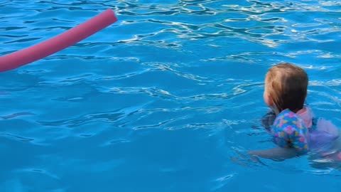 Pool time with Josie and Layla.