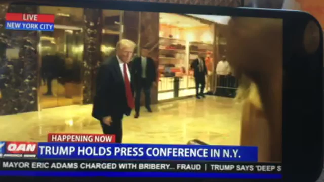 OANN Trump holds press conference in NYC Thursday 05:40 pm