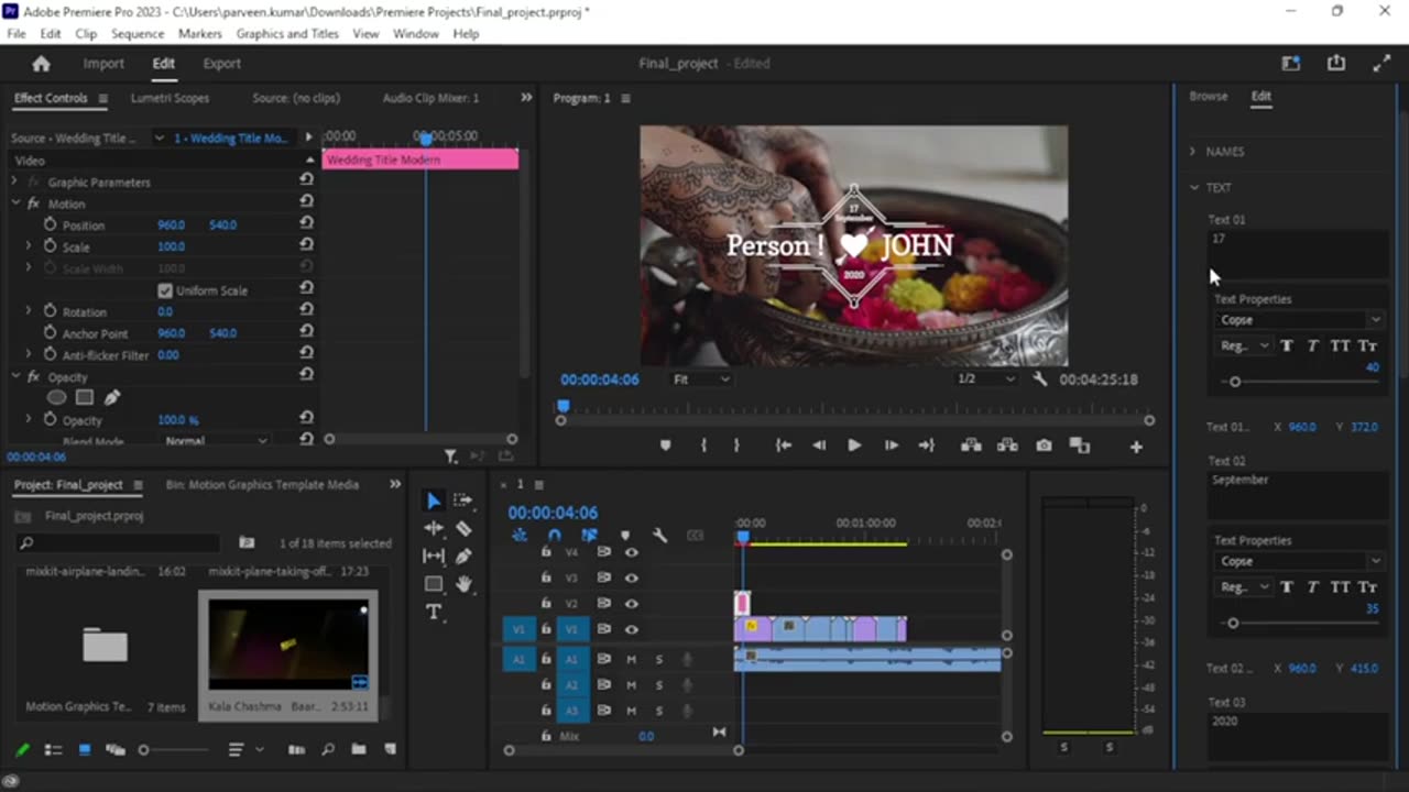 Adobe Premiere Pro – How to Create Wedding Promo