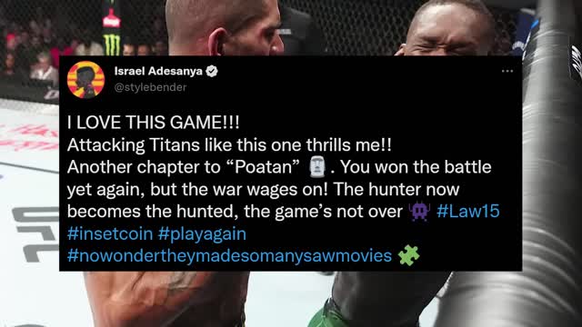 Israel Adesanya sends a message to Alex Pereira after UFC 281