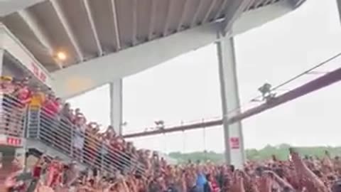 No other politician in America would get this reception at a college football game.