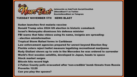Tuesday November 5, 2024 News Blast