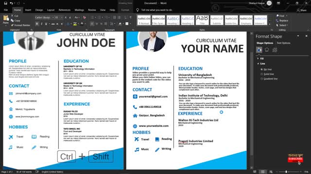 Microsoft word cv Design|| Bangla Tutorial