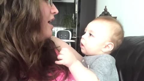 Baby Gets Emotional When Mom Sings Opera!