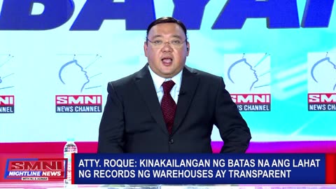 Atty. Roque: Kinakailangan ng batas na ang lahat na records ng warehouses ay transparent