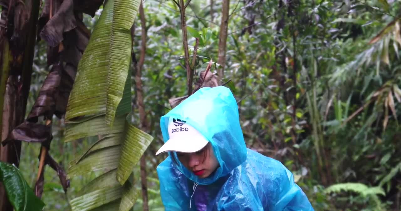 complete great shelter tent in the rain in forest-15