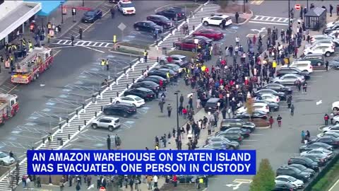 Suspect in custody after pulling fire alarm at Amazon fulfillment cener