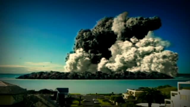 The moment the volcano on the seabed erupts