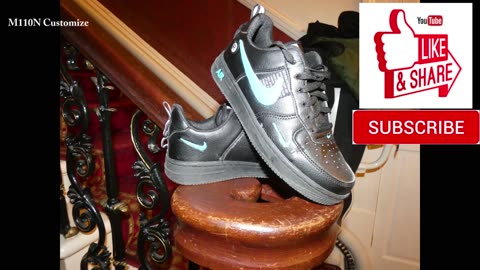 CUSTOM TURQUOISE - Air Force 1 Low Utility Black White
