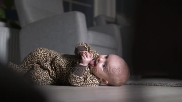 born Baby Roll Wooden Floor Modern Home Close Viewss