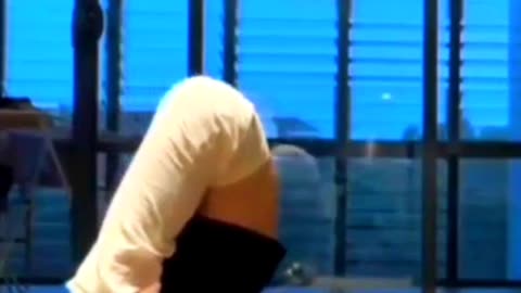 Epic cat reaction😱, When his Owner Is doing yoga!