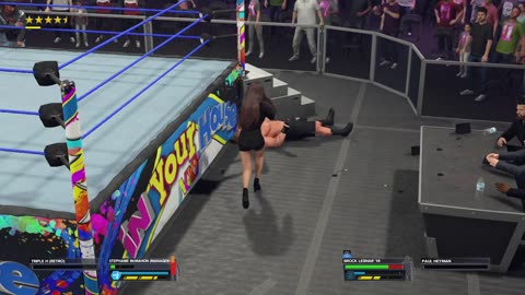 best vides WWE 2k23- Brock Lesnar vs Stephanie McMahon, intergender wrestling