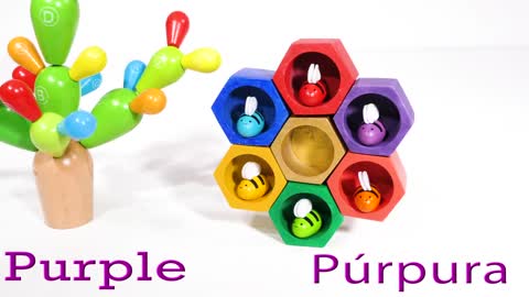 Toy Bee Learning Video for Toddlers - Learn Spanish and English Colors, Numbers, and Words for Kids!